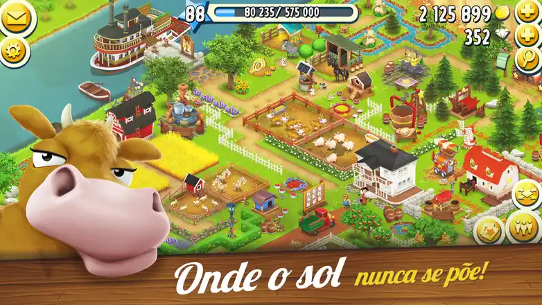 Paisagem tranquila de uma quinta com campos verdes
